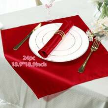 12/16/24pcs Satin Finish Napkins, 18.9*18.9 Inches, Decorative Napkins, Square Napkins, Silky Elegant Wedding Napkins, Suitable For Restaurants, Banquets, Graduations, Valentine's Day, Birthday Parties, Weddings, Newlyweds, And Other Tabletop Decor (Multiple Colors Available) - Multicolor - View 45