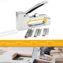 Heavy Duty Staple Gun - Decorative Staple Gun, 1pc/1000pcs, Contains 1000pcs 8mm Nails - Suitable For Crafts DIY, Home Carpentry, Etc., Supports Various Door Type Nails, Compatible With Nails With Length Of 4-10mm - Silver - View 2