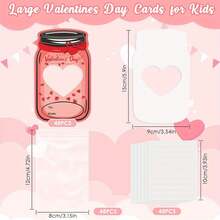 48张情人节贺卡，DIY课堂趣味活动，彩色纸卡，适合派对礼物、学校情人节交换礼物（不含糖果） - 彩色 - 查看 8