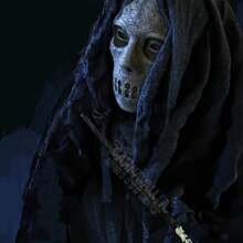 TendenciaVarita Mortífago Cráneo Cosplay  Disfraz de Halloween Calidad Premium - Negro - Ver 9