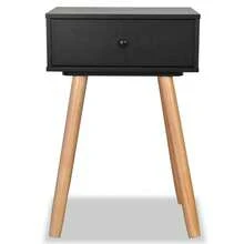 vidaXL Comodino 2 pz Bois de pin massiccio 40 x 30 x 61 cm Noir - nero - Visualizzare 4
