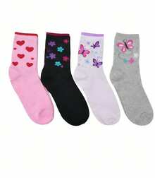 Kit Of 12 Pairs Of Women's High-Top Socks, Printed, Adult, Comfortable, Multicolor, Size 35-40 - Nhiều màu - Xem 3