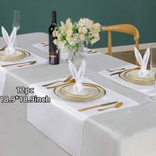 12/16/24pcs Satin Finish Napkins, 18.9*18.9 Inches, Decorative Napkins, Square Napkins, Silky Elegant Wedding Napkins, Suitable For Restaurants, Banquets, Graduations, Valentine's Day, Birthday Parties, Weddings, Newlyweds, And Other Tabletop Decor (Multiple Colors Available) - Multicolor - View 19