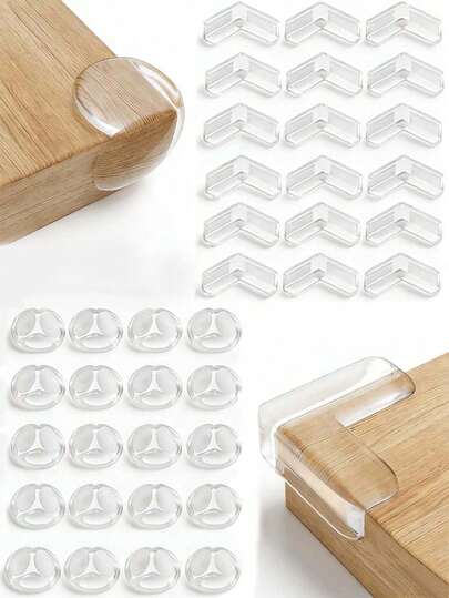 40pcs/30pcs/20pcs/10pcs Baby Corner Protectors, Available In Two Shapes, To Protect Babies From Injuries Caused By Sharp Corners. Transparent Table Corner Covers, Baby Corner Protectors, And Protectors For Table Corners And Sharp Edges.