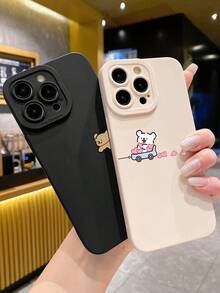 Bộ 2 ốp lưng điện thoại hình cặp cún dễ thương chủ đề Valentine, màu đen và be, chất liệu silicon mờ chống sốc, bảo vệ ống kính, hình trái tim, hình chó, phụ kiện dùng hàng ngày và làm quà tặng, ốp lưng đồng bộ, phụ kiện quà tặng, tương thích với iPhone - Nhiều màu - Xem 3