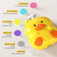 1pc Baby Electric 6-In-1 Nail Grinder, Multi-Head, Anti-Scratch, Child Nail Clipper Manicure Set - Black - View 5