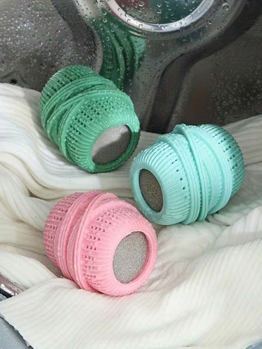 1个防缠绕洗衣球，减少衣物缠绕，过滤漂浮绒毛，有效吸附洗衣机和烘干机绒毛，适用于洗衣。