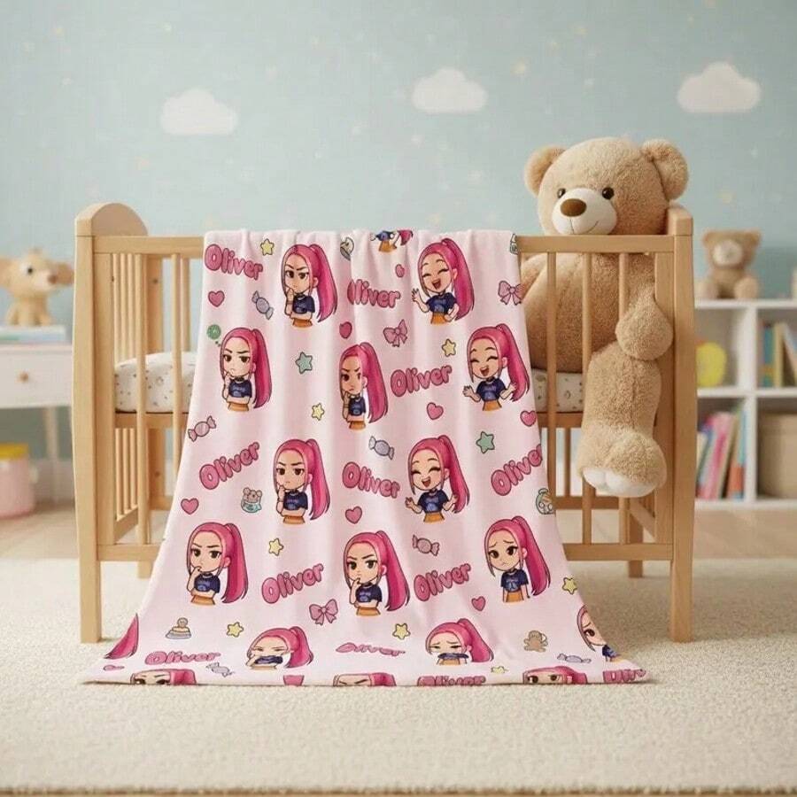 K-Kpop D-Demond H-Hunters Blanket, Custom Cute Man Throw, Ultra Soft Anime Fleece Gift - 黑色 - 查看 1