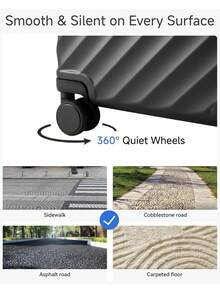 Carry On Luggage 22x14x9 Airline Approved, KVC Expandable Polycarbonate Hard Shell Suitcase For Travelling (EX-Core, Charcoal Metallic, 20 Inch, 40L-44L) - 炭灰色金屬色 - 查看 8