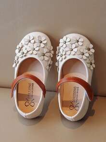 1 par de zapatos de princesa para niñas, zapatos infantiles, primavera/verano 2025 - Beis - Ver 2