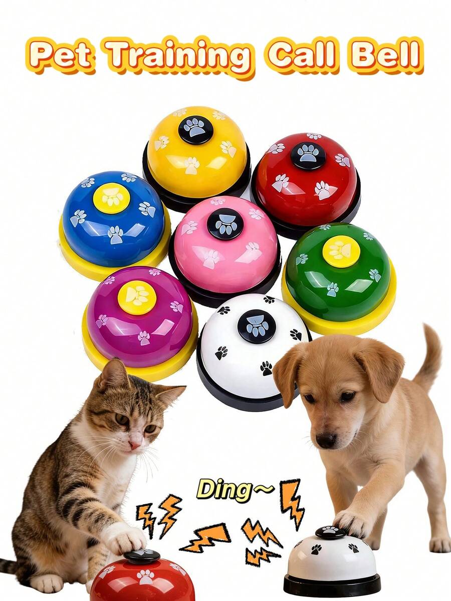 1pc Pet Training Bell, Suitable For Cats/Dogs To Develop Cognitive Ability, Used For Potty Training, Outdoor Defecation Communication, Pet Training Interactive Toy, Enhance Pet Learning Ability - White - View 1