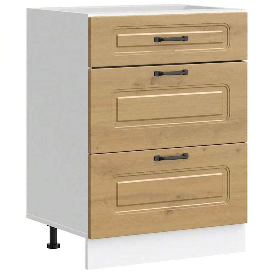 vidaXL Armoire de cuisine Kalmar chêne artisanal bois d'ingénierie - Tabac - Voir 1