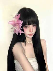 1个波西米亚风仿真百合花发夹，复古红色百合花发饰，时尚百搭侧边花朵头饰，适合度假、情人节、抓夹、发卡、发夹、女士发饰、发夹、夏季、节日、旅行 - 彩色 - 查看 4