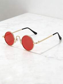 1 Piece Small Frame Round Mini Glasses, Perfect For Street Photography, Outings, And Everyday Wear. - Multicolor - View 8