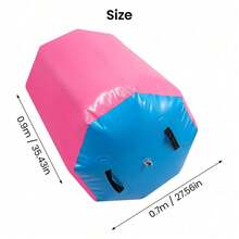 Anti Slip Inflatable Gymnastics Mat, Portable Backflip Air Cushion With Handle, Thick Flap Mat With Pump - 0.7*0.9m Pink-blue - View 6