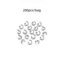 200pcs Stainless Steel Open Jump Rings, Necklace & Bracelet Connector Rings, Handmade Craft Rings, Beaded Bracelet Linking Rings, DIY Jewelry Making Findings - Single-loop Opening - View 7