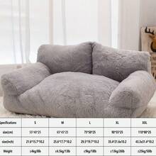 Comfortable Winter Pet Bed, 1pc | Anti Slip, Washable Polyester Fiber Sofa With Soft Fiber Filling, Available In Three Colors, Suitable For Small, Medium And Large Dogs - 灰色 - 查看 2
