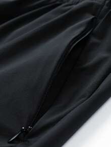 Men's Summer Outdoor Quick-Dry Lightweight Breathable Loose Drawstring Beach Shorts Black - Black - View 5