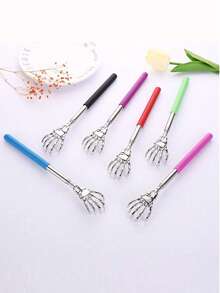 1pc Adjustable Back Massager, Stainless Steel Retractable Rubber Handle, Suitable As Thanksgiving, Birthday, Christmas Gift