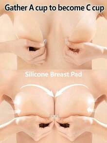 Ultra-Hold Silicone Bras, Wedding Bras, Invisible Bras, Strapless Silicone Bras, Reusable, Nipple Covers, Comfortable Waterproof Bra, Women's Silicone Push-Up Bra Covers, Popular Styles - 杏色(1 片矽膠) - 查看 4