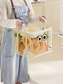 1pc Children's Room Transparent PVC Storage Bag - Large Capacity, Space-Saving Design, With Lid Storage Box, Suitable For Daycare, Bedroom, Children's Room - Multicolor - View 9