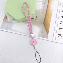 1pc Custom Photo Phone Lanyard, Creative Woven Leather Phone Strap, Floral Woven Phone Chain, Short Wrist Strap Design, Simple Yet Personalized, Suitable For Birthdays, Anniversaries, Gifts, Or Everyday Use. - Multicolor - View 12