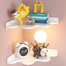 2pc Butterfly Shaped Nursery Wall Deor Floating Shelf, Cute Wall Display Rack For Kid's Room, Small Decorative Shelf Wall Mounted - 白色 - 查看 8