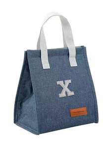 1pc A-Z Letter Large Capacity Hook And Loop Sealed Travel Portable Lunch Bag, Handbag, Outdoor Insulated Lunch Box Bag, Suitable For Work, Office, School, Waterproof, Keeps Food Fresh And Warm, Aluminum Foil Insulation Container, Suitable For Outdoor Dining, Work , Home, Restaurant, Beverages, Candy, Fruit, Pastries, Snacks, Nuts, Lunch Bag - Multicolor - View 114