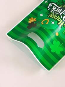 10/20/50pcs St. Patrick's Day Gift Bags, Green Hat Shamrock Plastic Tote Bags With Handles, Happy St. Patrick's Day Treat Bags Clover Party Favor Bags, Irish Holiday Party Supplies, St. Patrick's Day Gift Packaging Bags - Multicolor - View 9