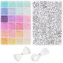 3000pcs/2 Boxes Cream-Color Macaroon Dopamine Seed Bead Letter Jewelry Making Kit - Creamy Alphabet 2-box Set - View 5