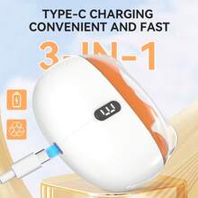 三合一电动指甲钳，防夹设计，LED数字显示屏，指甲抛光/打磨功能，内置照明，便携式设计，电池续航时间长，高端包装——送给朋友和长辈的完美节日/生日礼物