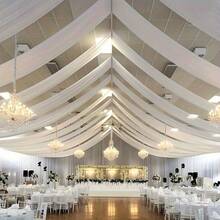 1件装优质经典白色雪纺拱形帷幔，适用于户外草坪婚礼装饰，是婚礼、情人节和家居装饰的理想之选。 - 白色 - 查看 3