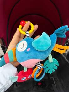 1pc Cartoon Animal Music Pull String Hanging Doll, Baby Stroller Hanging Doll, Built-In Music Box Pull String Sound, Baby Music Car Hanging Plush Doll, Portable Hanging Doll, Suitable As Newborn Baby Gift - Multicolor - View 8