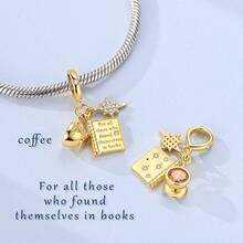 1 chiếc mặt dây chuyền hình động vật mạ vàng 18K hình chó, cá voi, pho mát, sách, nhà, biểu tượng vật dụng hàng ngày cho vòng tay hoặc dây chuyền 3mm, phụ kiện tuyệt vời để tự làm mặt dây chuyền hạt, thiết kế chi tiết tinh xảo, quà tặng vòng tay hàng ngày, trang sức lễ hội, trang sức thường ngày, bộ sưu tập trang sức - Vàng - Xem 9