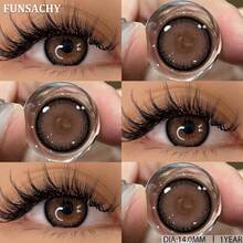 FUNSACHY 1副装软性彩色隐形眼镜，提升眼妆效果，年抛型，14.0mm-14.5mm，适合万圣节角色扮演