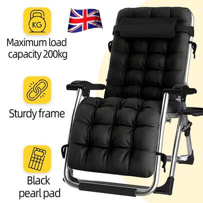 Garden Zero Gravity Chair Heavy Duty Sun Lounger Beach Outdoor Folding Reclining