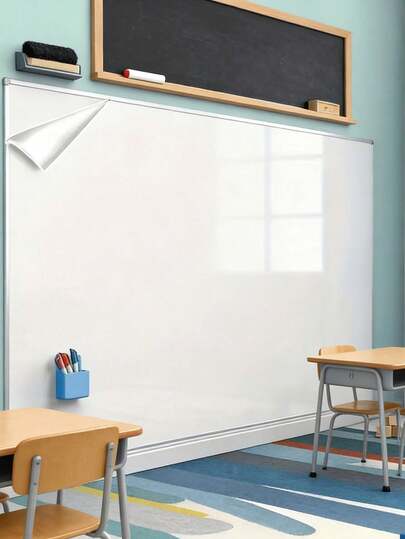1 Roll Self-Adhesive Whiteboard Wall Sticker, Plastic Memo Board, Suitable For Drawing/Office/Home Decor, Ideal For Home, School, Office, Large Wall Decoration, Durable Plastic Material.
