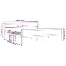vidaXL Cuadro de iluminación sin matelas marrón miel madera pin macizo 200x200cm - Marrón - Ver 7