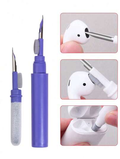 Portable Earphone Plug Cleaning Brush, Multi-Functional Soft Bristle Flocked Sponge Cleaning Brush For Earphones, Earbuds, Mobile Phones, Digital Devices, Computer Keyboards