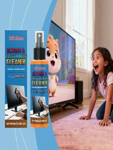 100毫升屏幕清洁喷雾，适用于智能手机、平板电脑、笔记本电脑、显示器、电视，防静电无残留配方，去除指纹、灰尘和污渍，速干，附赠超细纤维清洁布。屏幕清洁剂，智能手机屏幕清洁剂，平板电脑清洁剂，笔记本电脑屏幕清洁剂，显示器清洁剂，电视屏幕清洁剂，防静电，无残留，指纹去除剂，附赠超细纤维清洁布。