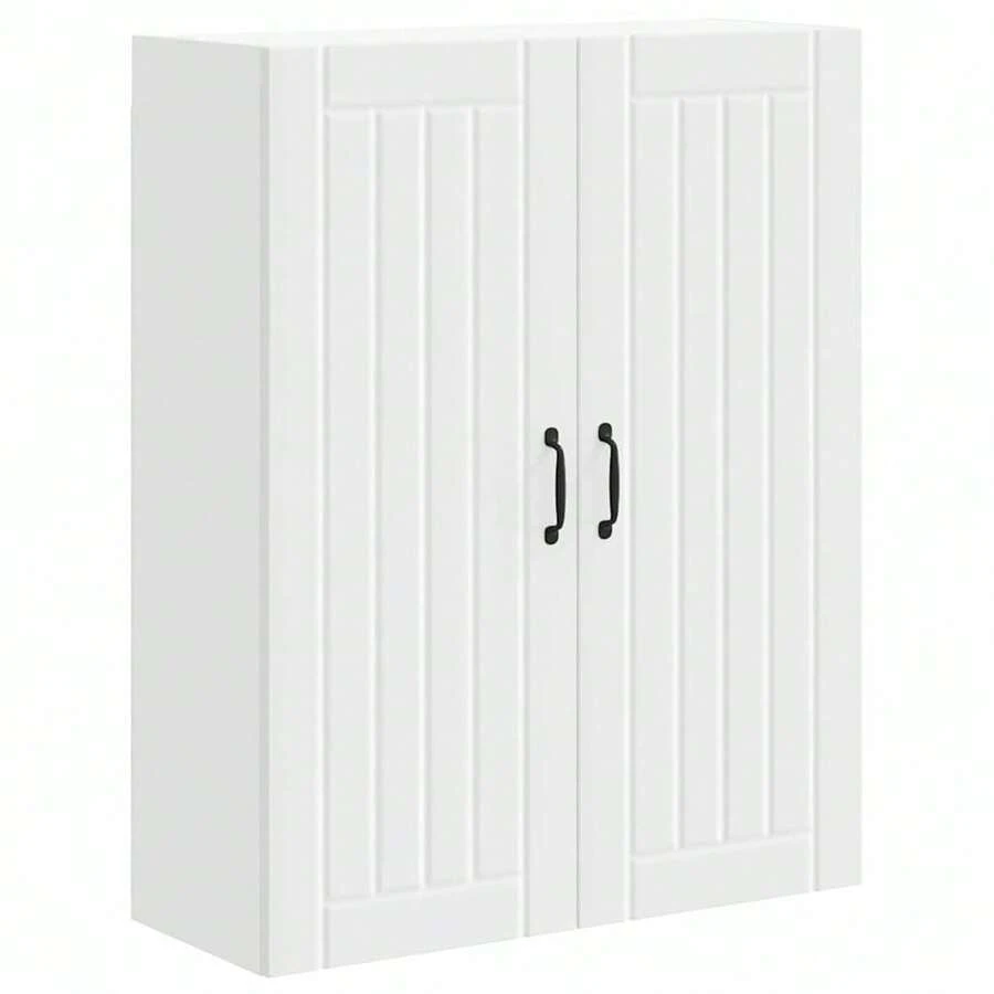 vidaXL Armoire de cuisine Blanc 80 x 31 x 100 cm Bois d'ingénierie - Blanc - Voir 1