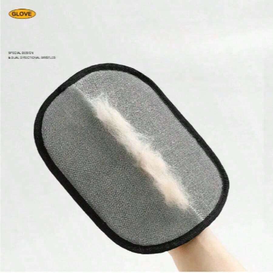 Reusable Double-Sided Pet Hair Removal Gloves | Static Fur Remover For Pets & Carpets | Pet Grooming Gloves - màu đen - Xem 1