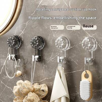 Luxury Suction Cup Wall Hook, Bathroom Adhesive Towel Hanger, No Drilling, Waterproof, Heavy Duty