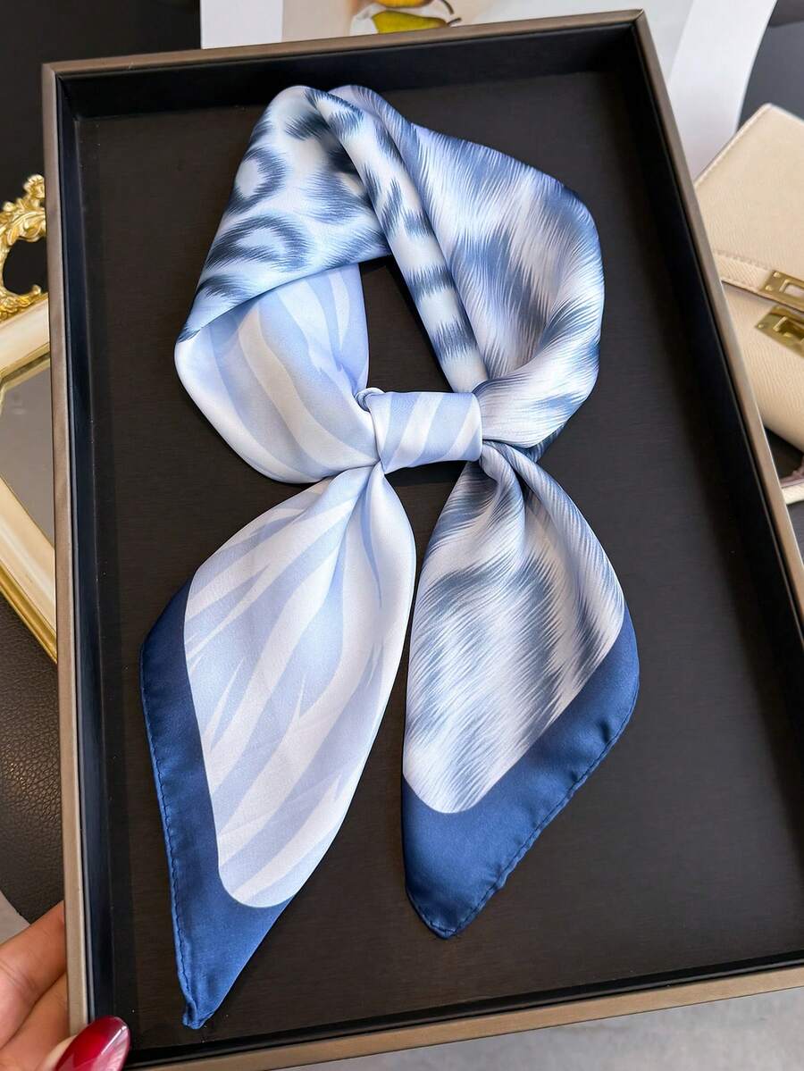 1条女士优雅复古豹纹轻薄方形仿丝围巾，波西米亚复古休闲女士颈巾/披肩，轻薄舒适，适合春夏日常穿着和外出活动。 - 彩色 - 查看 1