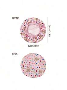 SGIAWETA-X Upgraded Double-Layer Women's Hair Bonnet, Wide Elastic Satin Polka Print Sleep Cap, Soft & Comfortable Daily Home, Sleeping,Valentine's Day-Birthdaygift - 粉色 - 查看 5