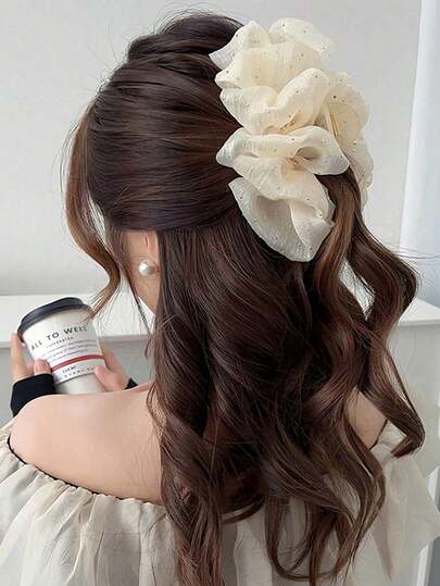 1 Piece/2 Elegant And High-End Cloud Mesh Bubble Clip Princess Headband Hair Claw Double-Sided Mesh Starry Sky Clip, Daily Matching, Styling Hair Accessories, Fashionable Hair Clips, Autumn And Winter Pretend Accessories, Women's And Girls' Hair Clip Hair Accessories, Valentine's Day Hair Accessory Gifts ﻿