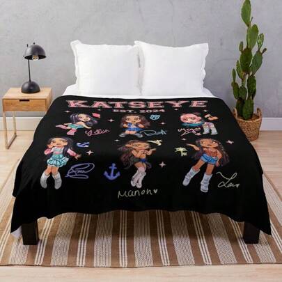 Katseye All Member - Katseye Beautiful Chaos World Tour - Katseye Gnarly, Gabriela Throw Blanket