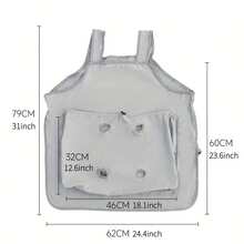 1件夏季猫咪美容围裙，4个固定孔，防抓挠，不掉毛，便携式猫咪护理围兜 - 灰色 - 查看 10