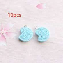 10/20 piezas Colgantes a la moda de galletas y postres, dijes de resina simulados de aperitivos, aptos para hacer joyas DIY