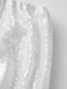 Women's Sparkle Sequin Pants Lightweight Elastic Waist Wide Leg Loose Pants Trousers - Blanco - Ver 6